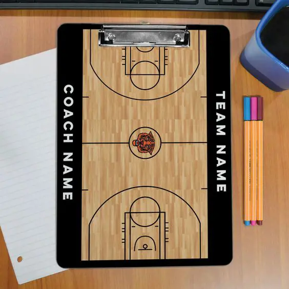 A high quality dry-erase basketball coach's clipboard is durable and reusable. 