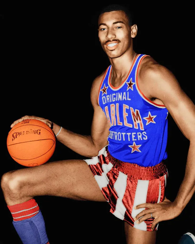 Wilt Pictured In Globetrotters Jersey During the 1958-1959 Season