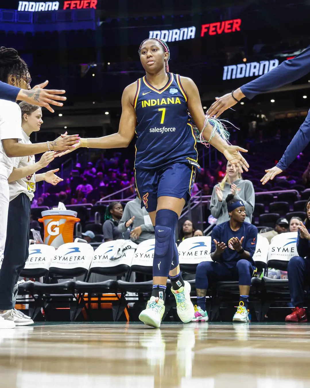 Aliyah Boston Before The Match Against Seattle Storm On 22 June 2023 