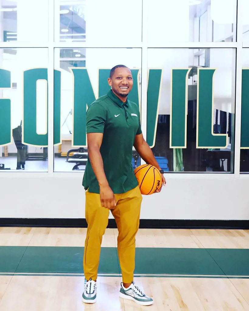 Jordan posed holding the orange ball at the Jacksonville University on April 29