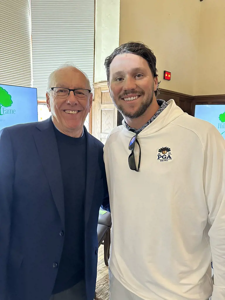 Joe met Buffalo Bills athlete Josh Allen at the PGA Championship