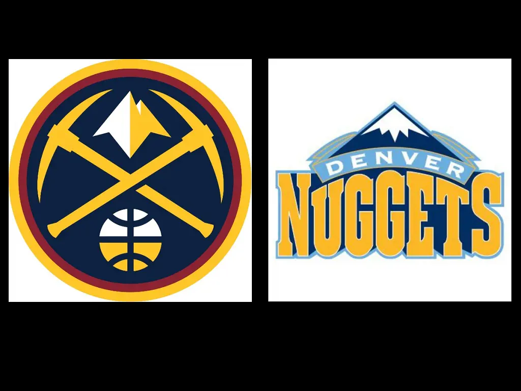 The left picture is the current logo of the Denver Nuggets while the one the right is the former.