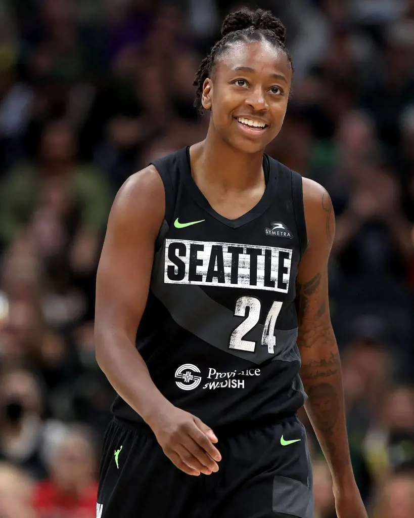 Loyd Rocking The No. 24 Seattle Jersey During A Match